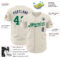 Custom Cream Kelly Green-Navy Authentic Baseball Jersey