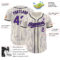 Custom Cream Purple Pinstripe Black Authentic Baseball Jersey
