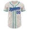 Custom Cream Purple Pinstripe Teal Authentic Baseball Jersey