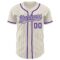 Custom Cream Gray Pinstripe Purple Authentic Baseball Jersey