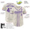 Custom Cream Gray Pinstripe Purple Authentic Baseball Jersey