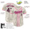 Custom Cream Black Pinstripe Pink Authentic Baseball Jersey