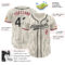 Custom Cream Black Pinstripe Crimson Authentic Baseball Jersey