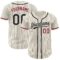 Custom Cream Black Pinstripe Crimson Authentic Baseball Jersey