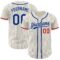 Custom Cream Royal Pinstripe Red Authentic Baseball Jersey