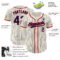 Custom Cream Navy Pinstripe Red Authentic Baseball Jersey