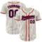 Custom Cream Navy Pinstripe Red Authentic Baseball Jersey