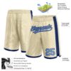 Custom Cream Light Blue-Navy Authentic Basketball Shorts