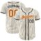 Custom Cream Black Pinstripe Texas Orange Authentic Baseball Jersey