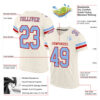 Custom Cream Light Blue-Red Mesh Authentic Football Jersey