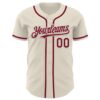 Custom Cream Crimson Authentic Baseball Jersey