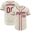 Custom Cream Crimson Authentic Baseball Jersey