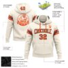 Custom Stitched Cream Orange-Black Football Pullover Sweatshirt Hoodie