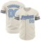 Custom Cream Light Blue-Steel Gray Authentic Baseball Jersey