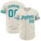 Custom Cream Teal-Gray Authentic Baseball Jersey