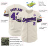 Custom Cream Purple-Black Authentic Baseball Jersey