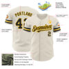 Custom Cream Black-Gold Authentic Baseball Jersey