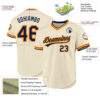 Custom Cream Navy Gold-Orange Authentic Throwback Baseball Jersey