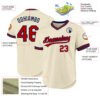 Custom Cream Red-Navy Authentic Throwback Baseball Jersey
