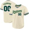 Custom Cream Green-Royal Authentic Throwback Baseball Jersey