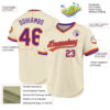 Custom Cream Purple-Orange Authentic Throwback Baseball Jersey