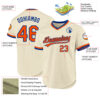 Custom Cream Orange-Royal Authentic Throwback Baseball Jersey