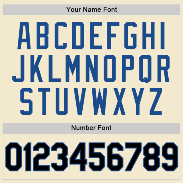 Custom Cream Black-Blue Authentic Throwback Baseball Jersey