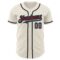 Custom Cream Crimson Black-Aqua Authentic Baseball Jersey