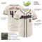 Custom Cream Crimson Black-Aqua Authentic Baseball Jersey