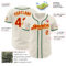 Custom Cream Red Gold-Green Authentic Baseball Jersey