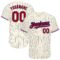 Custom Cream Royal Pinstripe Red-White Authentic Baseball Jersey