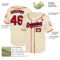Custom Cream Red-Navy Mesh Authentic Throwback Baseball Jersey