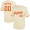 Custom Cream Orange Mesh Authentic Throwback Baseball Jersey