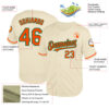Custom Cream Orange-Kelly Green Mesh Authentic Throwback Baseball Jersey