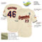 Custom Cream Navy-Orange Mesh Authentic Throwback Baseball Jersey
