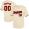 Custom Cream Red-Black Mesh Authentic Throwback Baseball Jersey