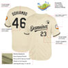 Custom Cream Black Mesh Authentic Throwback Baseball Jersey