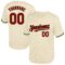 Custom Cream Red-Green Mesh Authentic Throwback Baseball Jersey