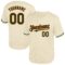 Custom Cream Green-Orange Mesh Authentic Throwback Baseball Jersey