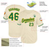 Custom Cream Kelly Green-Gold Mesh Authentic Throwback Baseball Jersey
