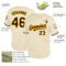 Custom Cream Brown-Gold Mesh Authentic Throwback Baseball Jersey