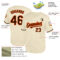 Custom Cream Brown-Orange Mesh Authentic Throwback Baseball Jersey