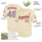 Custom Cream Powder Blue-Orange Mesh Authentic Throwback Baseball Jersey