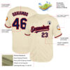 Custom Cream Navy-Red Mesh Authentic Throwback Baseball Jersey