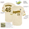 Custom Cream Black-Gold Mesh Authentic Throwback Baseball Jersey