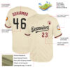 Custom Cream Black-Crimson Mesh Authentic Throwback Baseball Jersey
