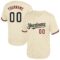 Custom Cream Black-Crimson Mesh Authentic Throwback Baseball Jersey