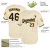Custom Cream Black-Old Gold Mesh Authentic Throwback Baseball Jersey