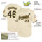 Custom Cream Black-Old Gold Mesh Authentic Throwback Baseball Jersey