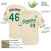 Custom Cream Kelly Green-Navy Mesh Authentic Throwback Baseball Jersey
